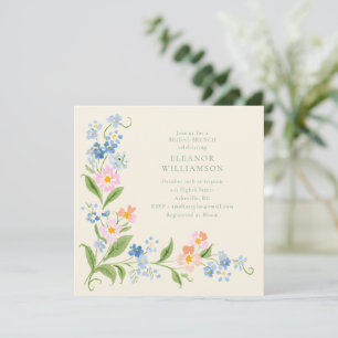 Pastell Färg Vildblomma Akvarell Blommig Bröllopsb Inbjudningar