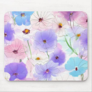 Pastell Färgad Blommande Blommig Musmatta