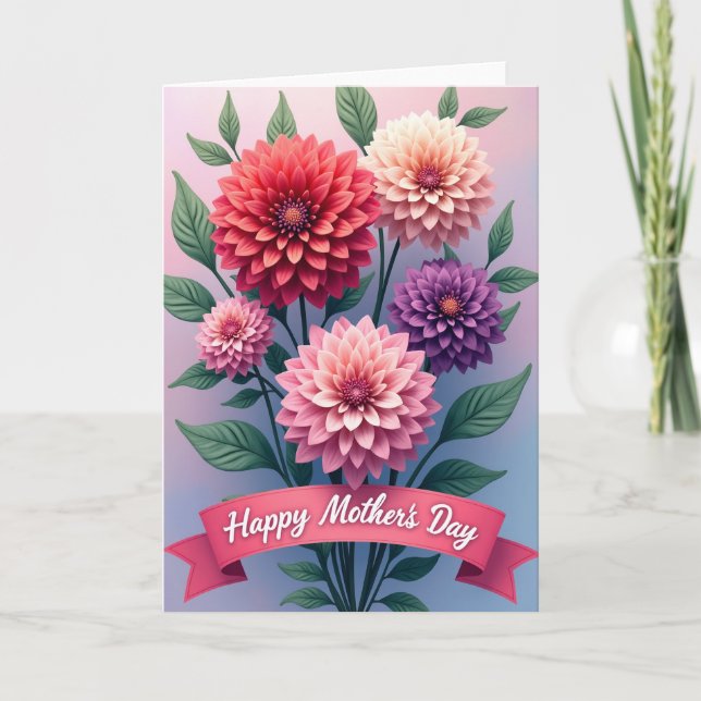 Pastell Färgad Blomsterbukett Kort (Framsida)