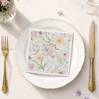 Pastell Färgad Trädgårdsblomma Servett