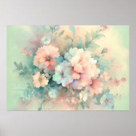 Pastell Färgade Klassiska Rosor Poster