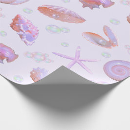 Pastell Färgade Snigelskal & Pärl Havsmönster Pres Presentpapper