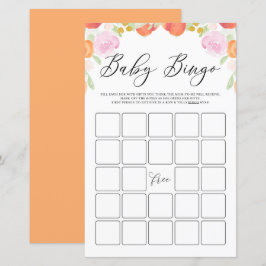 Pastell Färger Persikor och Blommor Baby Shower Bi