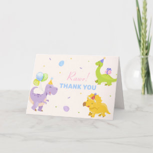 Pastell Färgglad Dinosaurie Ballong Fest Bebis Bad Tack Kort