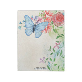 Pastell Färgpenna Blommor & Fjäril | Pergamentpapp Anteckningsblock