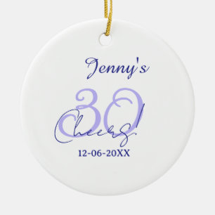 Pastell fester 30-årsdag lila elegant namn da julgransprydnad keramik