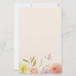 Pastell Fjäderblomma Pappersvaror Brevpapper