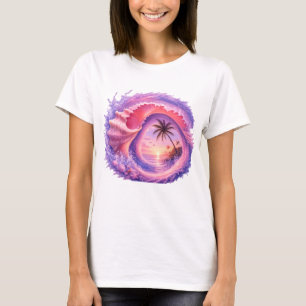 Pastell Fjärilsmuslämmar Solnedgångsvåg – Drömlik T Shirt