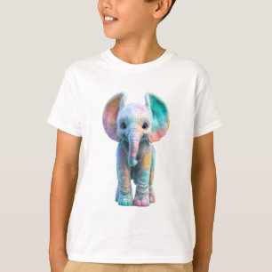 Pastell Fläckig Regnbåge Bebis Elefant Barn T Shirt