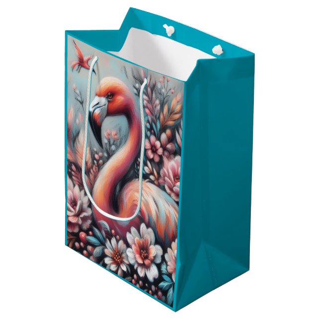 Pastell Flamingo Blommig Tropisk Cottagecore (Framsidan Vinklad)
