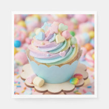 Pastell Flerfärgad Cupcake Födelsedag