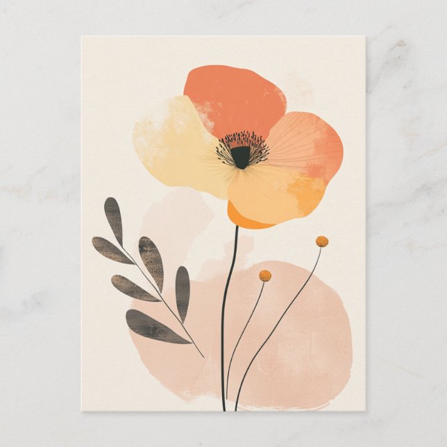 Pastell Flora i stillhet #099 Vykort (Framsida)