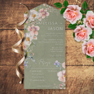 Pastell Floral Modern Ljusgrön Middag