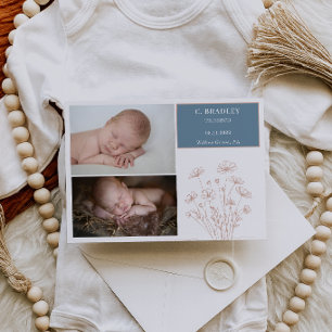Pastell Födelsedags Kort för Baby Fotografi Annons