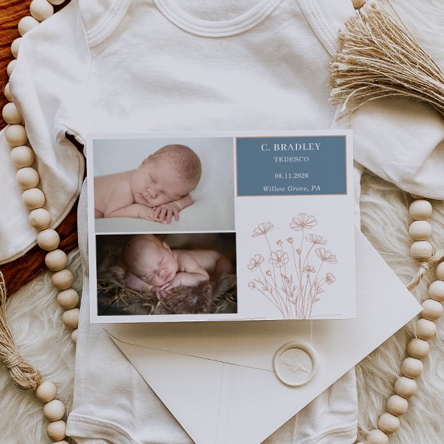 Pastell Födelsedags Kort för Baby Fotografi Annons (Skapare uppladdad)
