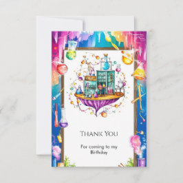 Pastell Födelsevetenskap Födelsedagslabb för akvar Tack Kort