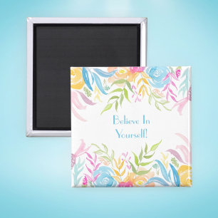 Pastell Foliage Tro på dig själv! Magnet