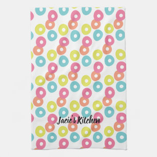 Pastell Foodie Cereal Floatie Loops Modern Kökshandduk