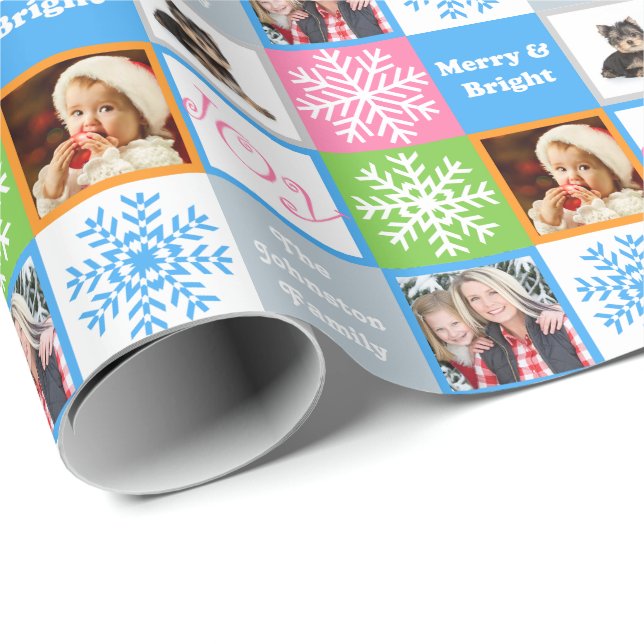 Pastell för julglädjeSnowflake tillfogar Presentpapper (Rullad Hörn)