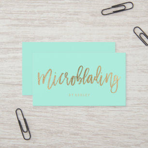 Pastell för Microblading guld- typografiaqua Visitkort