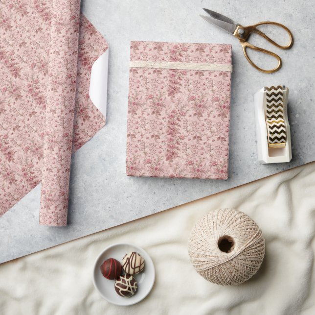 Pastell Fransk Toile Presentpapper (Hantverk)