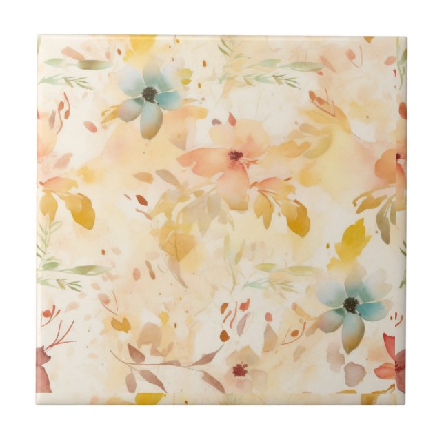 Pastell Fri Själ Floral Kakelplatta (Framsidan)