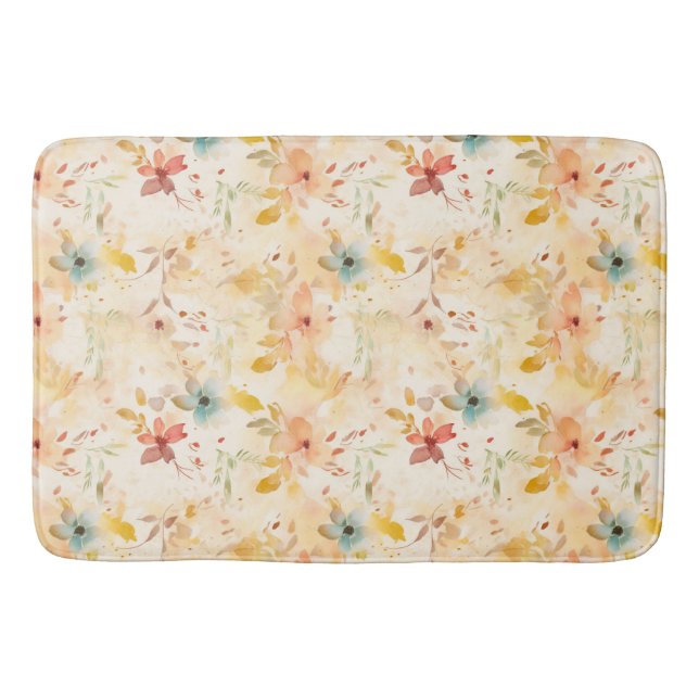 Pastell Fri Själv Floral Badrumsmatta (Framsidan)
