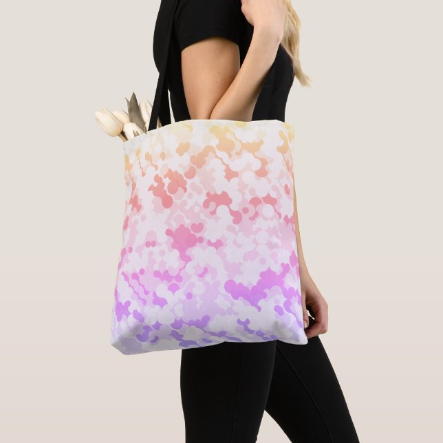 Pastell Funky Eklektisk Boho Abstrakt Molnig Solne Tygkasse (Närbild)
