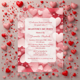 Pastell Galentine's Day Party Hjärtan Modern Elfen