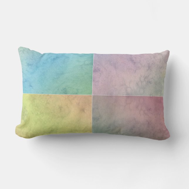 Pastell Geometrisk Akvarellkonst Lumbarkudde (Framsida)