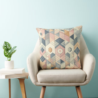 Pastell Geometrisk Harmonimönster Kudde