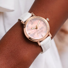 Pastell Geometrisk Pop | Rosa Anpassad Dam Armbandsur