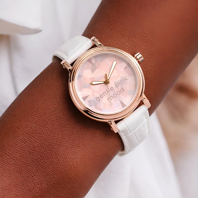 Pastell Geometrisk Pop | Rosa Anpassad Dam Armbandsur (Wrist)