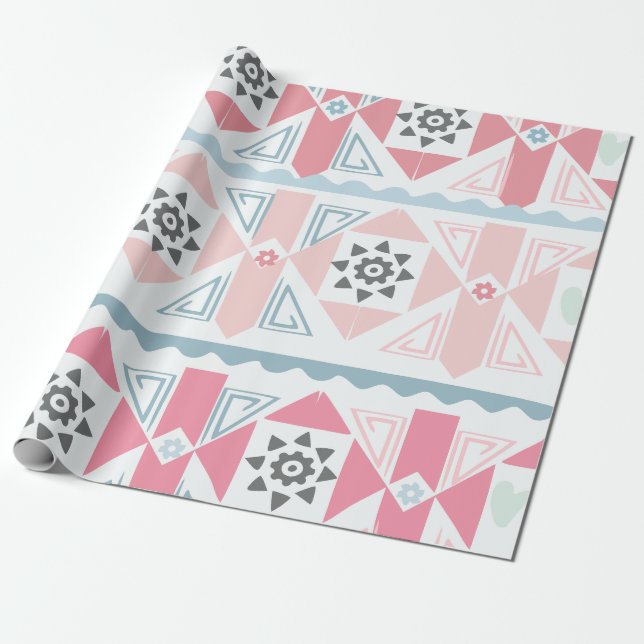 Pastell Geometrisk Presentförpackning Presentpapper (Utrullad)