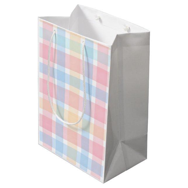 Pastell Gingham – Mjukt Vattenfärg Mönster (Baksidan Vinklad)