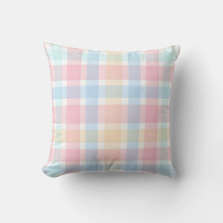 Pastell Gingham – Mjukt Vattenfärg Mönster Kudde