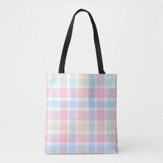 Pastell Gingham – Mjukt Vattenfärg Mönster Tygkasse
