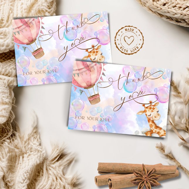 Pastell Giraff Bebisdopp Tacksamhetskort Tack Kort (Skapare uppladdad)