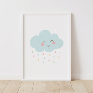 Pastell Glad Moln Nurseries Dekor Poster