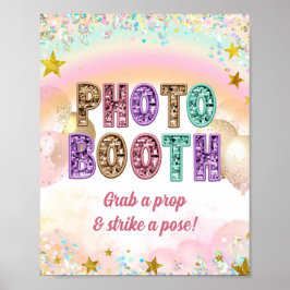 Pastell Glitter Glitter Dubbel Födelsedags Fotoaut Poster