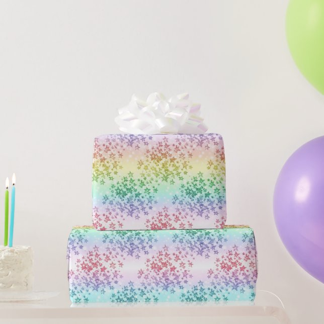 Pastell Glitter Ombre Regnbågsfärg Mönster  Presentpapper (Festgåvor)