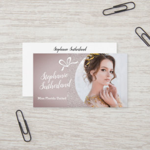 Pastell Glitter Pageant Affärskort Visitkort