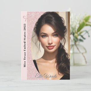 Pastell Glitter Pageant Autografkort Inbjudningar