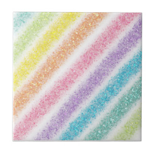 Pastell Glitter Regnbåge Kakelplatta