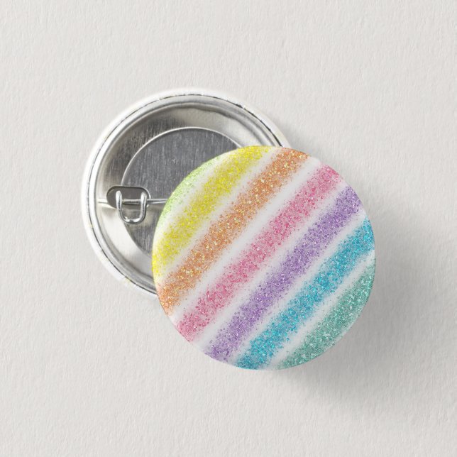 Pastell Glitter Regnbåge Knapp (Framsida & baksida)