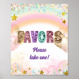 Pastell Glitter Sekvens Dubbel Födelsedagspresent Poster