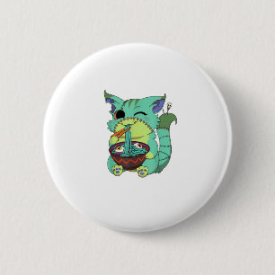 Pastell Goth Kuslig Anime Ramen Katt Halloween T-S Knapp