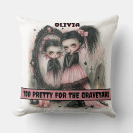Pastell Goth Vampyr Spegel Konst Kuslig Kudde