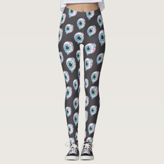 Pastell Gothic Candy-ögonbolls-mönstrade Leggings