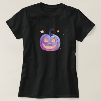Pastell Gothisk Lila Pumpa med Stjärnor T Shirt